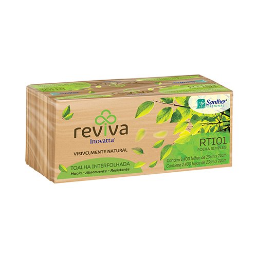 RTI01 - Toalha de papel Reviva Folha Simples Interfolhada